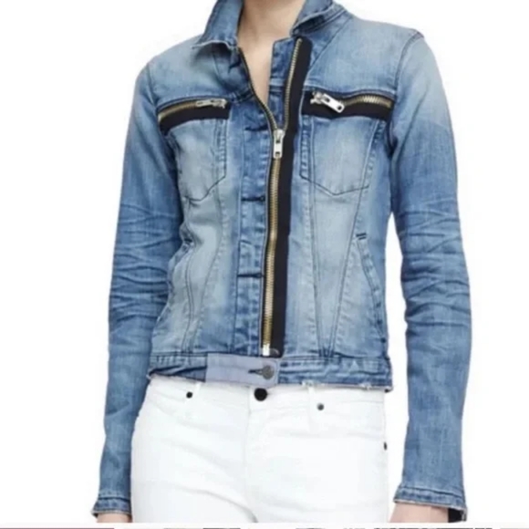 NWT R+A / RTA Distressed Jean Jacket - Picture 1 of 10